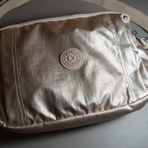 Kipling Benci Like New Metallic Gold Crossbody Bag - Picture 9 of 16